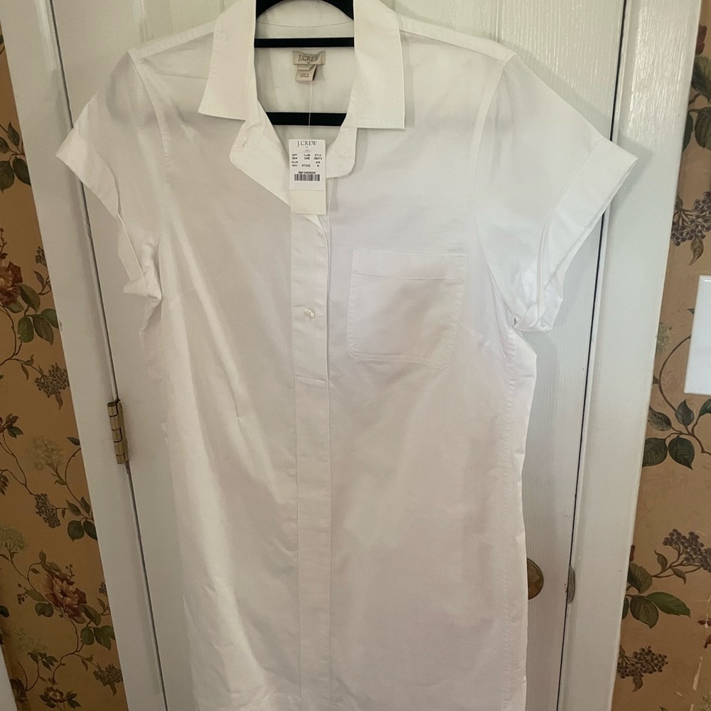 J. Crew White cotton Casual Button Down Shirt dress